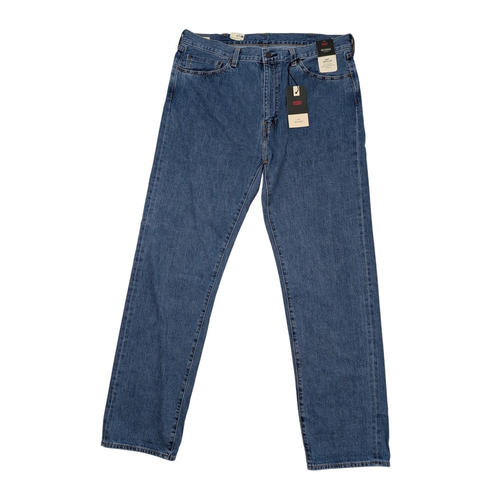 NWT Levi's Premium 505 Selvedge Jeans Mens 38x34 Medium Wash Straight Denim